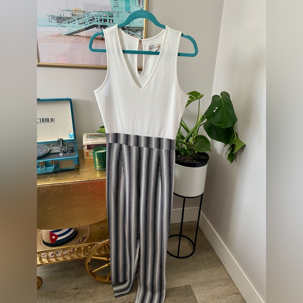 Ci Sono black and white long pants romper size L